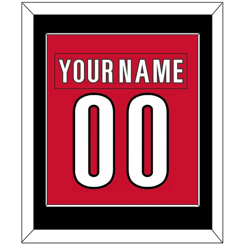 Carolina Nameplate & Number (Back) Combined - Home Red (2013-2017) - Single Mat 2