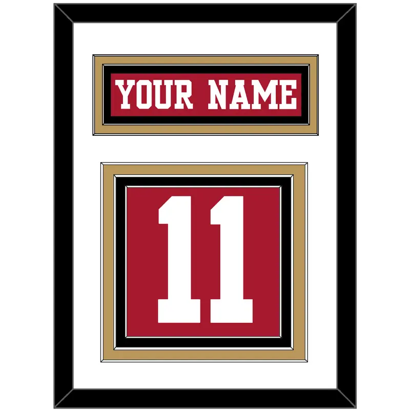 San Francisco Nameplate & Number (Back) - Home Red - Triple Mat 2