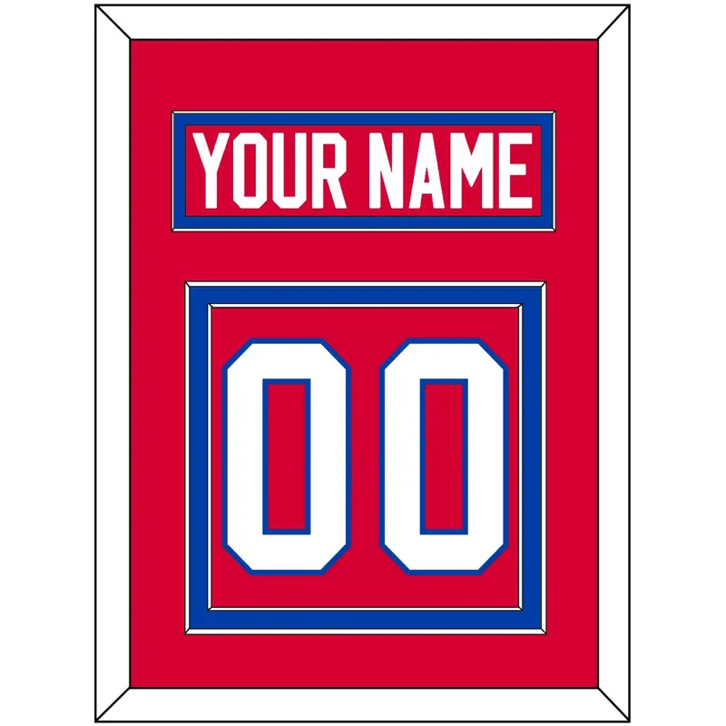 Washington Nameplate & Number (Back) - Road Red (1979-1987) - Double Mat 2