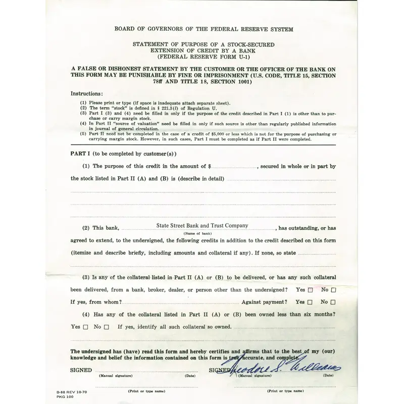 Red Sox Ted Williams Signed 8.5x11 Contract w/ Full Name Signature PSA #S02238