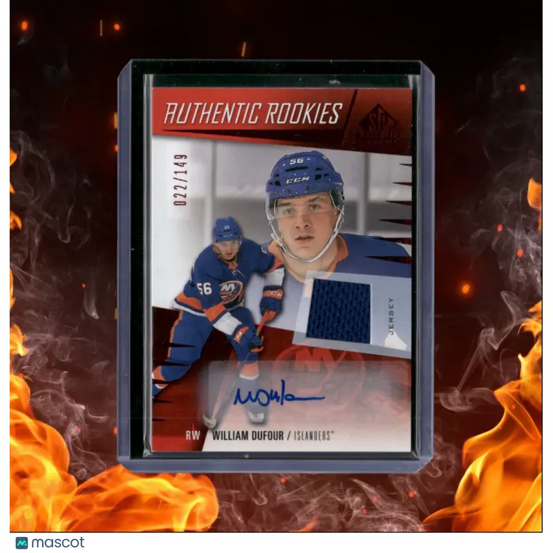 2023-24 SP Game Used William Dufour Red Rookie Auto 022/149 #256