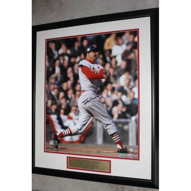 Stan Musial Autographed & Framed 16x20 Photo, MLB & Mounted Memories