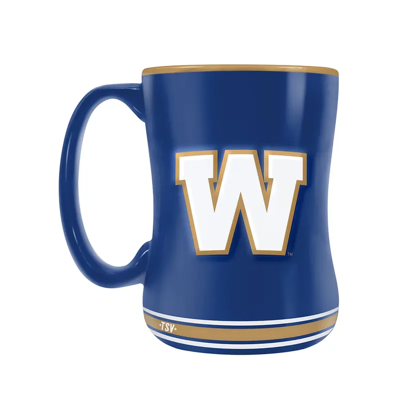 CFL Winnipeg Blue Bombers Team Crest Sculpted Mug (14 oz)