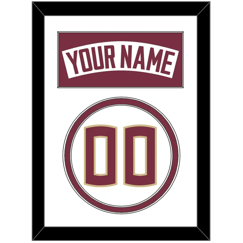 Florida State Baseball Nameplate & Number (Back) - Home White - Double Mat 1