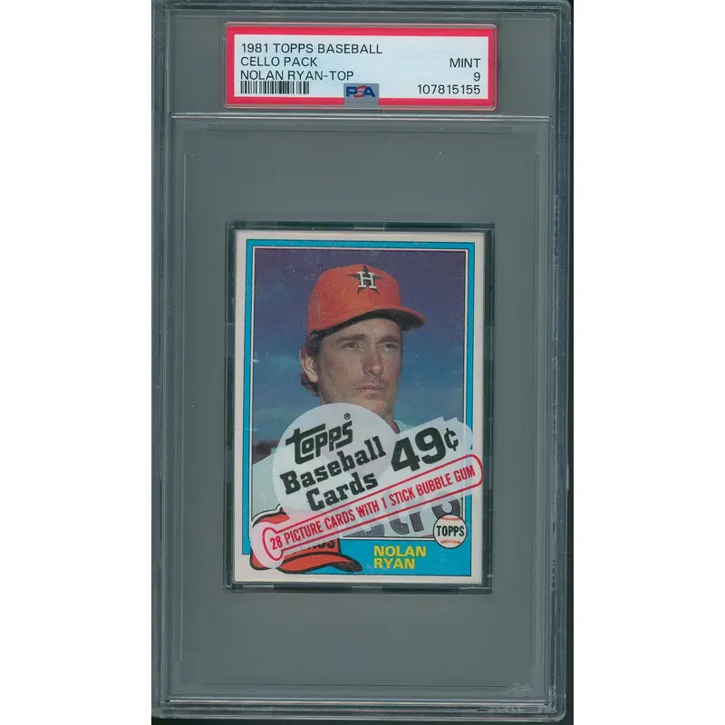 1981 Topps Baseball Unopened Cello Pack PSA 9 Ryan Top *5155