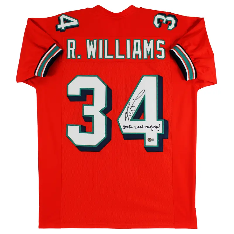 Ricky Williams "SWE" Signed Orange Pro Style Jersey Autographed BAS Witnessed