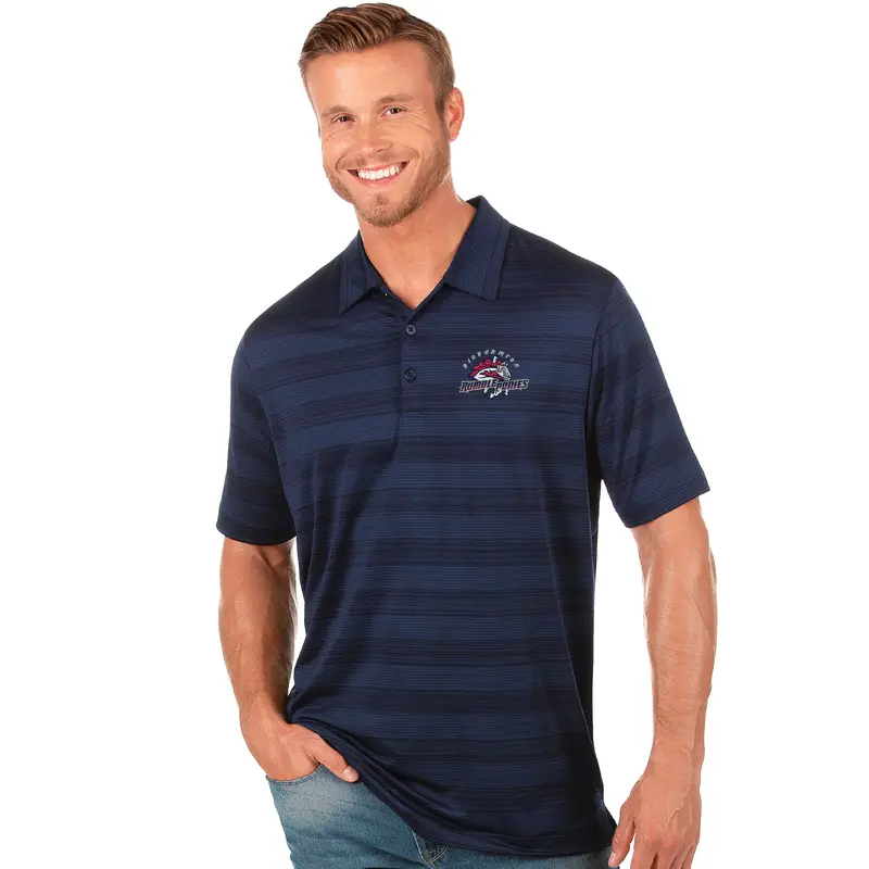 BRP Navy Blue Tone on Tone Stripe Polo w/BRP Primary logo