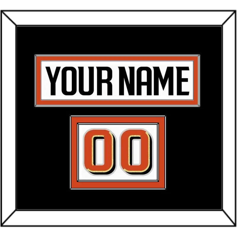 Anaheim Nameplate & Number (Shoulder) - Road White - Double Mat 3
