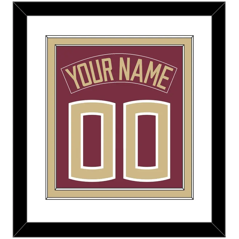 Florida State Baseball Nameplate & Number (Back) Combined - Alternate Garnet - Double Mat 1