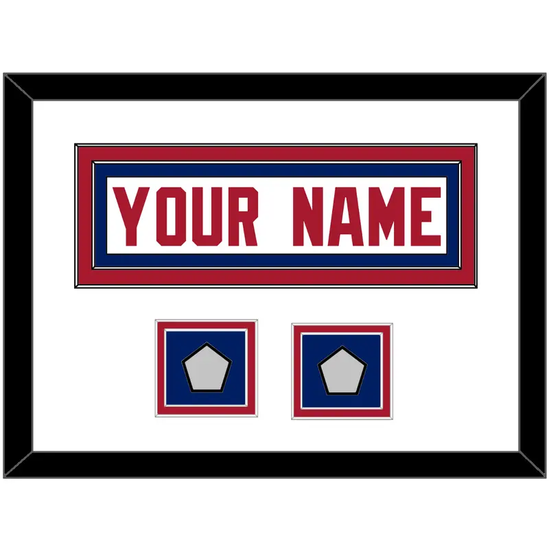 New York Nameplate & Super Bowl XLII & XLVI Jersey Patches - Road White - Double Mat 1