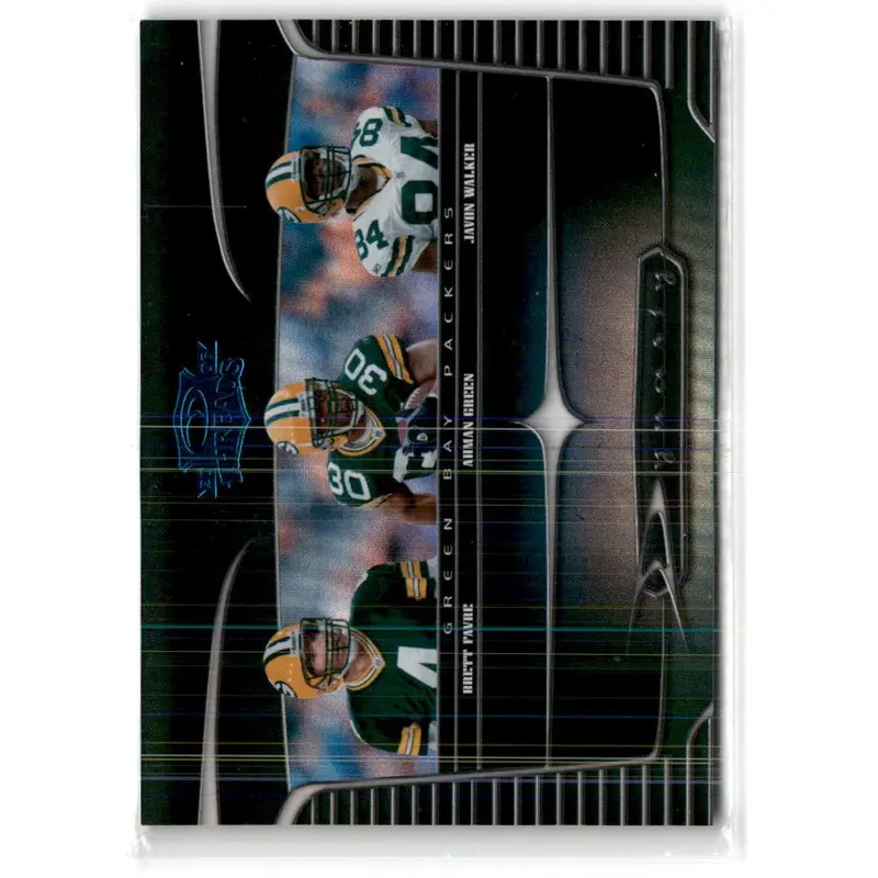 2006 Donruss Threads Dynasty Blue Brett Favre/Ahman Green/Javon Walker #D-9 004/100
