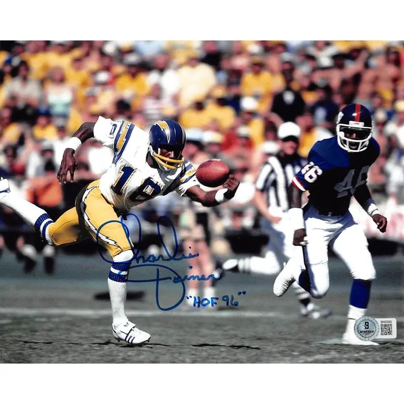 Chargers Charlie Joiner "HOF 96" Authentic Signed 8x10 Horizontal Photo BAS 1