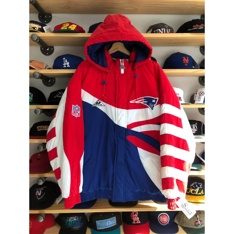 Vintage Apex One Pro Line New England Patriots Puffer Jacket Size XL