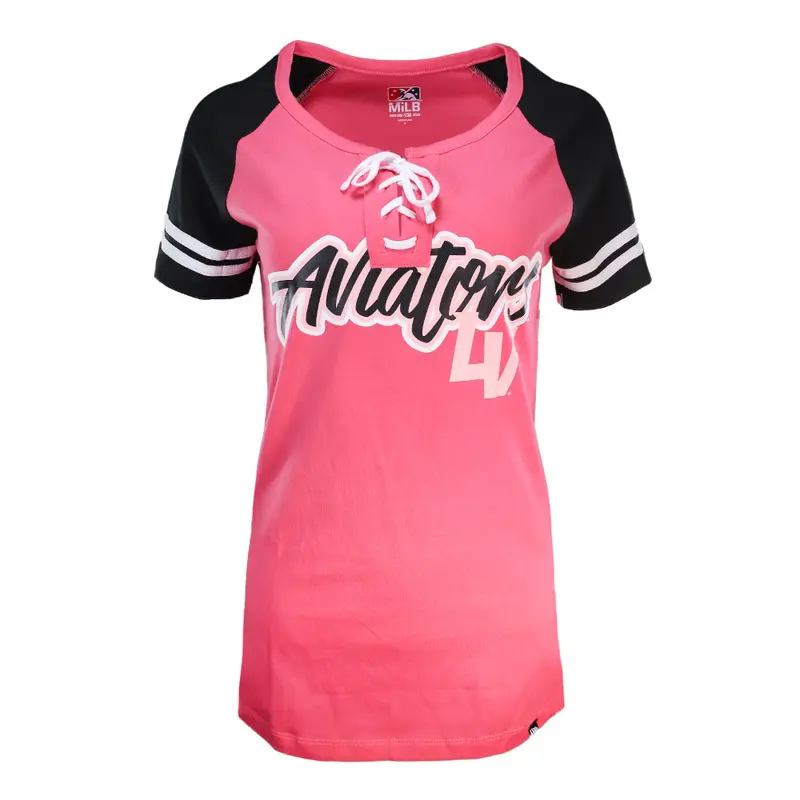 Women's New Era Aviators LV Pink/Black Short Sleeve T-Shirt