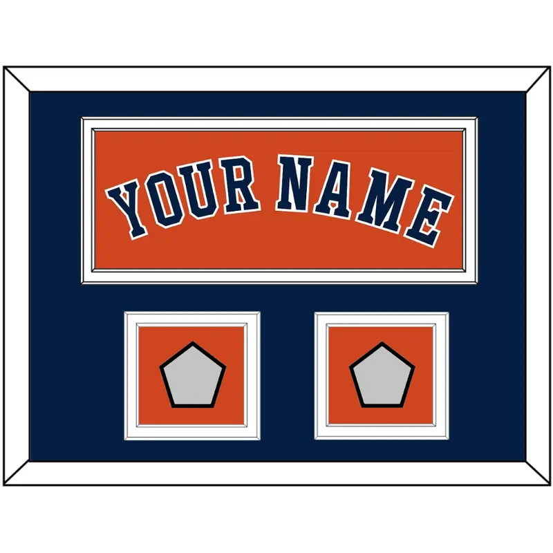 Houston Name & 2 World Series Jersey Patches - Alternate Orange - Double Mat 5