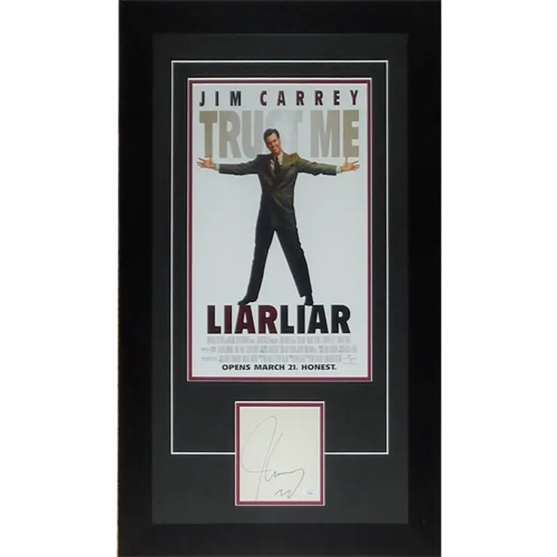 Liar Liar 11x17 Movie Poster Deluxe Framed with Jim Carrey Autograph - JSA