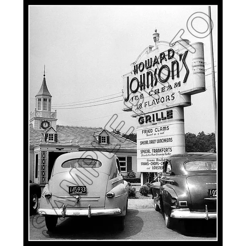 1948 Howard Johnson's Restaurant Billboard 8X10 Photo - Massachusetts - 2343