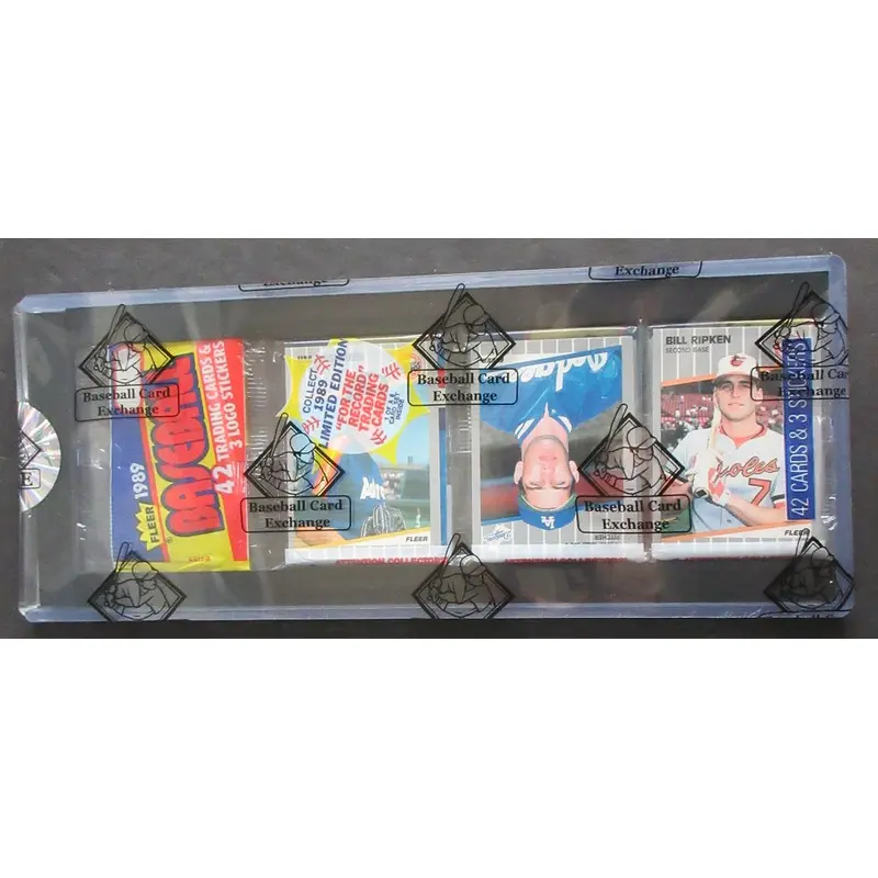 1989 Fleer Baseball Unopened Rack Pack (BBCE) (Billy Ripken Top)