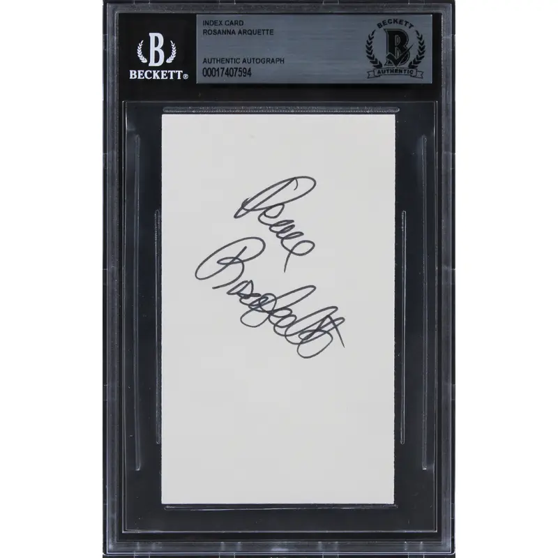 Rosanna Arquette Crash "Peace" Authentic Signed 3x5 Index Card BAS Slabbed 4