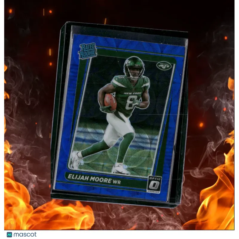 2021 Donruss Optic Elijah Moore Blue Scope Prizm Rated Rookie #216