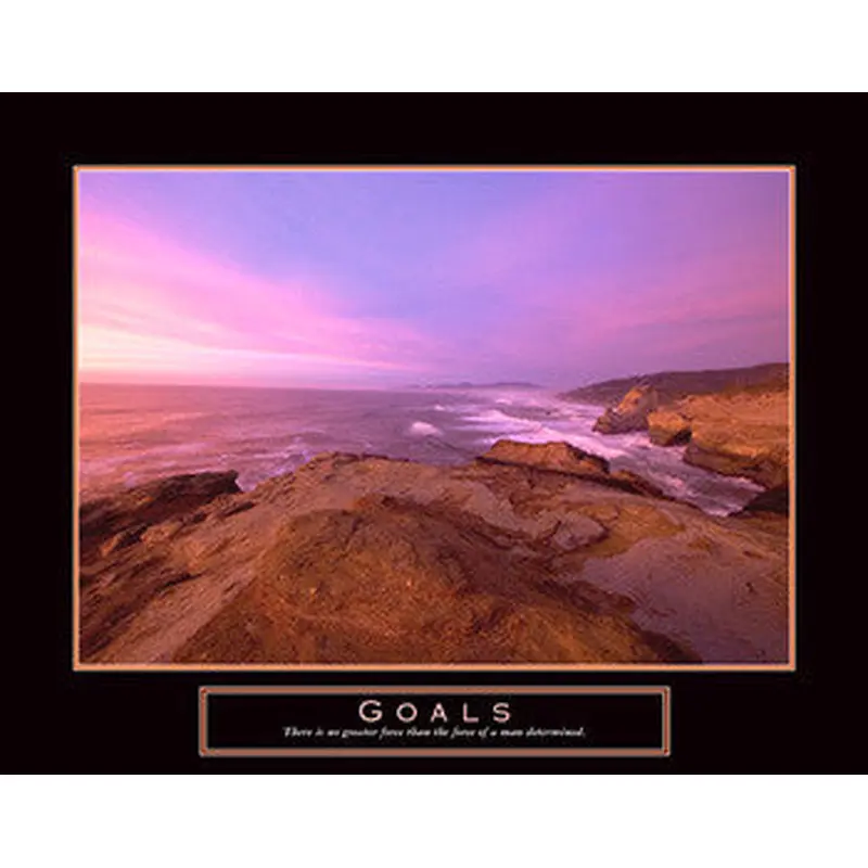 Ocean Shoreline "Goals" Motivational Poster - Front Line