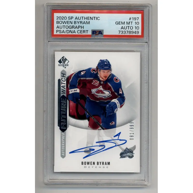Bowen Byram 2020-21 Sp Authentic #197 Auto 091/999 PSA 10 Gem Mint Auto 10