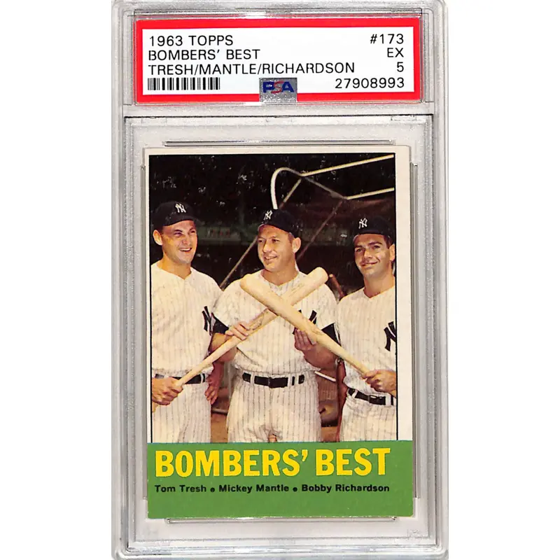 Mickey Mantle 1963 Topps #173 Bombers Best PSA 5 Ex 8993