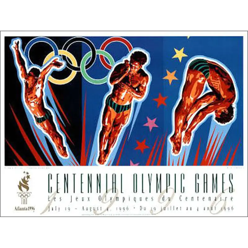 Atlanta 1996 Olympics Diving Official Event Poster by Yamagata - Fine Art Ltd.