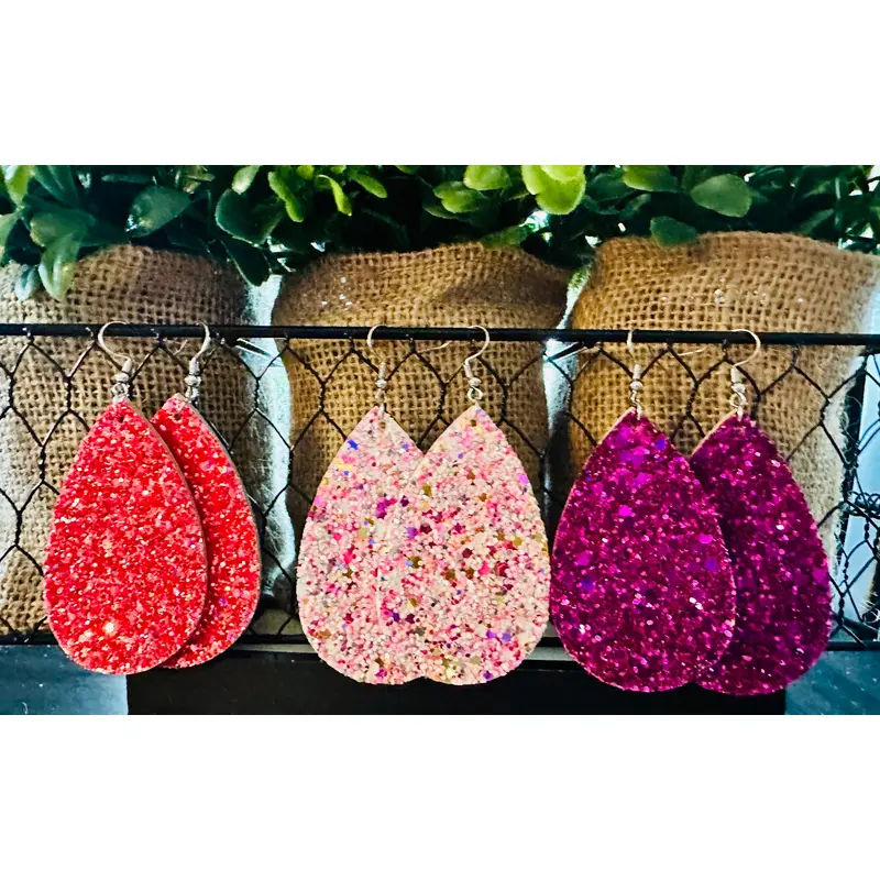 Glitter Cork Backed Earrings