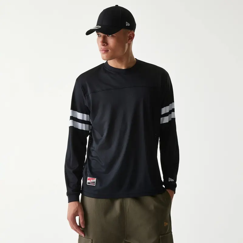 New Era Mesh Water Black Long Sleeve T-Shirt
