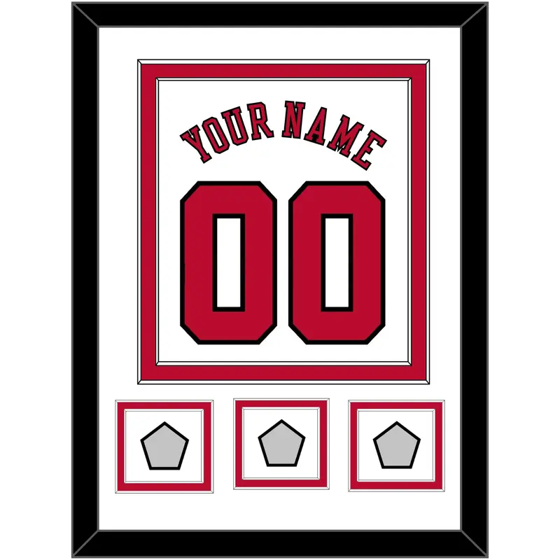 Chicago Name & Number With 3 Finals Patches - Home White (1986-2017) - Double Mat 1