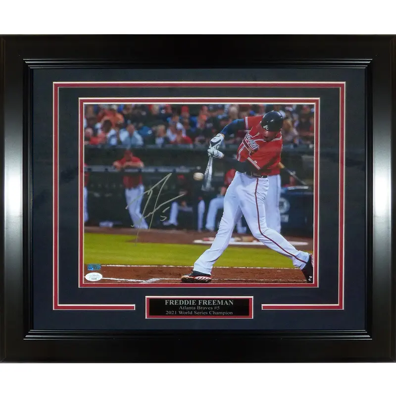 Freddie Freeman Autographed Atlanta Braves Deluxe Framed 11x14 Photo - JSA