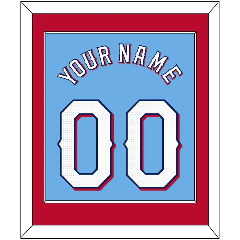 Texas Name & Number - Alternate Powder Blue - Single Mat 3