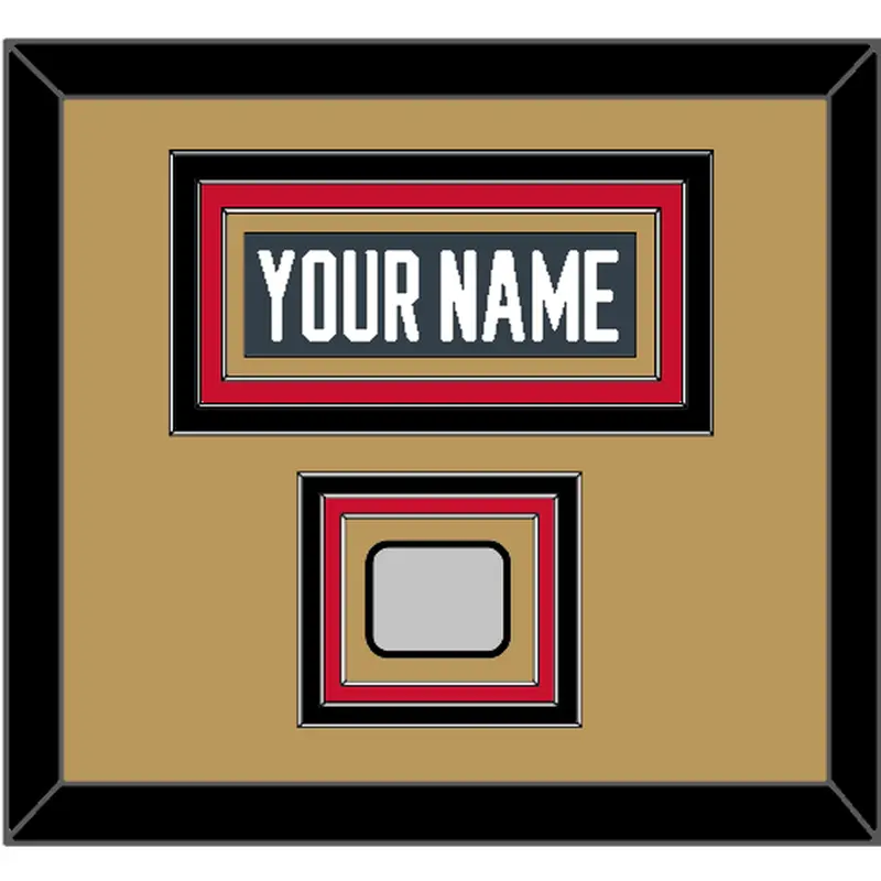 Vegas Nameplate & 2023 Stanley Cup Champions Patch - Home Steel Gray - Triple Mat 3