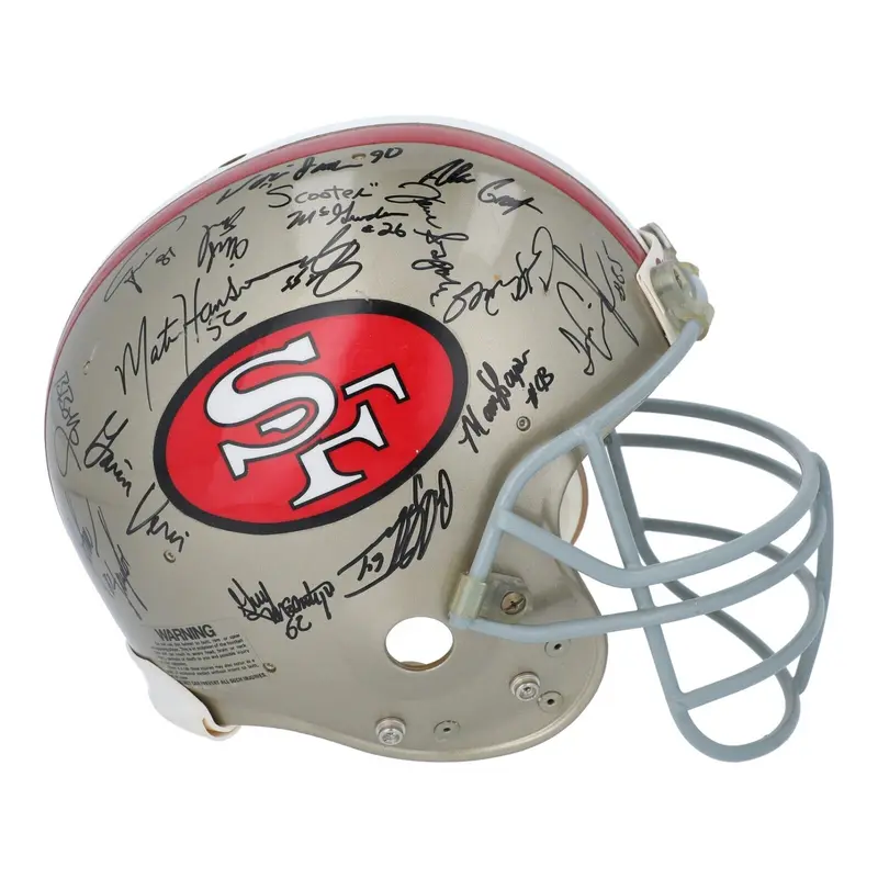 1992 San Francisco 49ers Team Signed Full Size Game Model Helmet Beckett COA