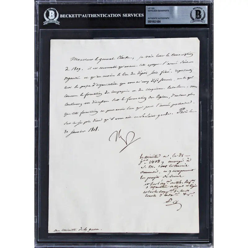 Napoleon Bonaparte Authentic Signed 7.25x9.75 1808 Letter BAS Slabbed