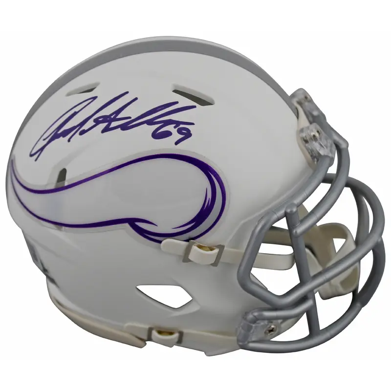 Vikings Jared Allen Signed 2024 On Field Alt Speed Mini Helmet BAS Witnessed