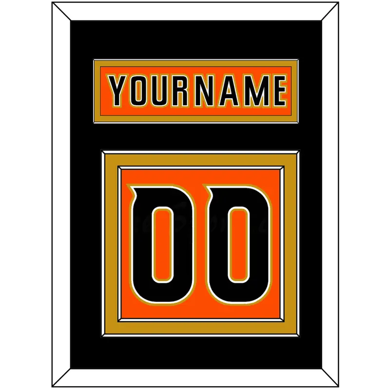 Anaheim Nameplate & Number (Back) - 2014 Stadium Series Orange - Double Mat 2