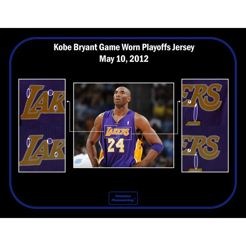 Kobe Bryant 2012 Playoffs Game Used Los Angeles Lakers Jersey Photo Matched COA