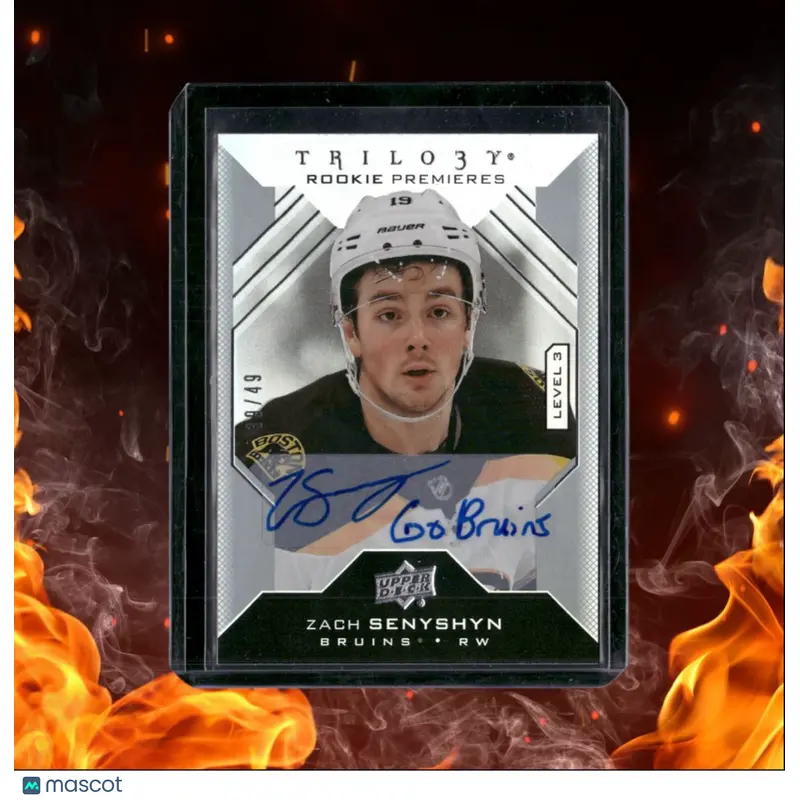 2019-20 Upper Deck Trilogy Zach Senyshyn Premieres Level 3 "Go Bruins" Rookie