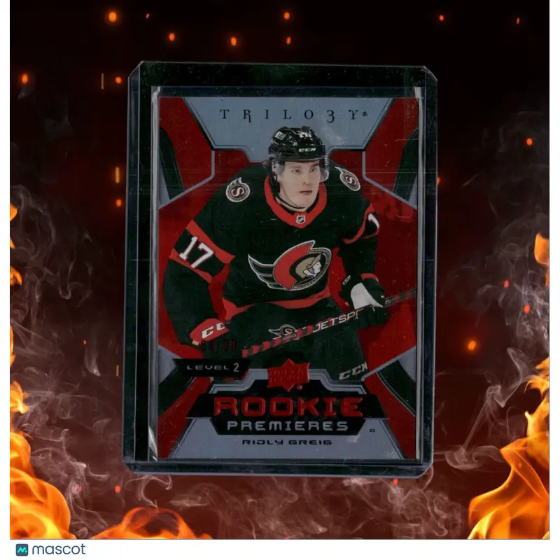 2023-24 Upper Deck Trilogy Ridly Greig Uncommon Red Level 2 Rookie 64/99 #189