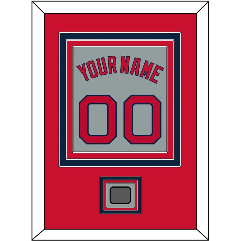 Boston Name, Number & World Series Jersey Patch - Road Gray - Triple Mat 2