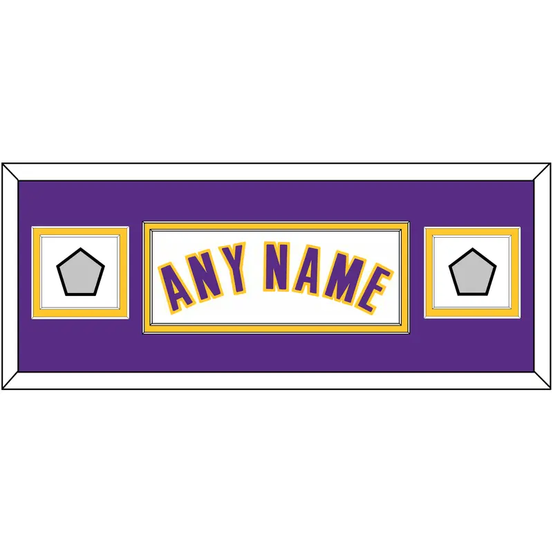 Los Angeles Name & 2 Trophy Patches - Alternate White (2002-2018) - Double Mat 6