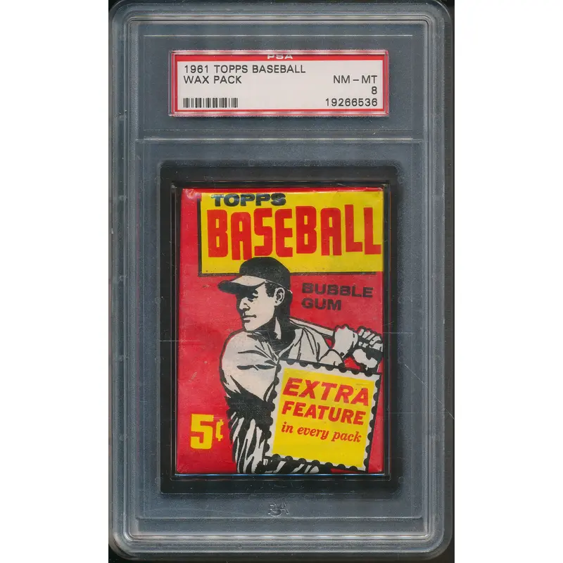 1961 Topps Baseball Unopened Wax Pack PSA NM/MT 8