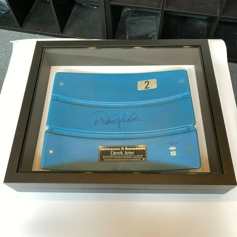 Derek Jeter Signed Framed New York Yankees Game Used Seatback Steiner COA