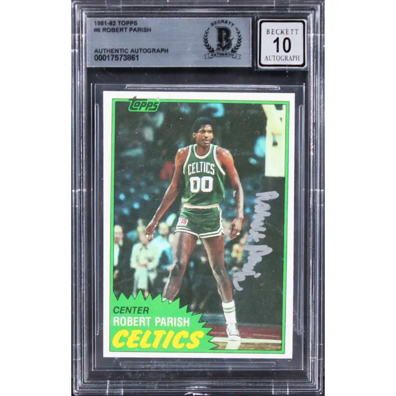 Celtics Robert Parrish Authentic Signed 1981 Topps #6 Card Auto 10! BAS Slabbed