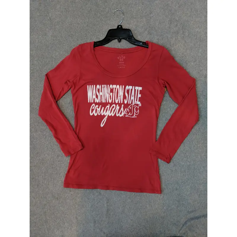 Ladies Crimson Washington State Cougars Long Sleeve Shirt