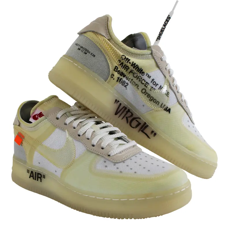 Virgil Abloh Signed 2017 Nike Off White Air Force 1 Low "The Ten" Shoes BAS LOA