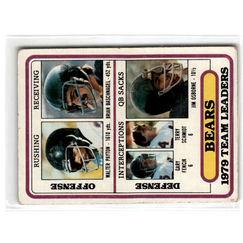 1980 Topps Walter Payton/Brian Baschnagel/Gary Fencik/Terry Schmidt/Jim Osborne #226