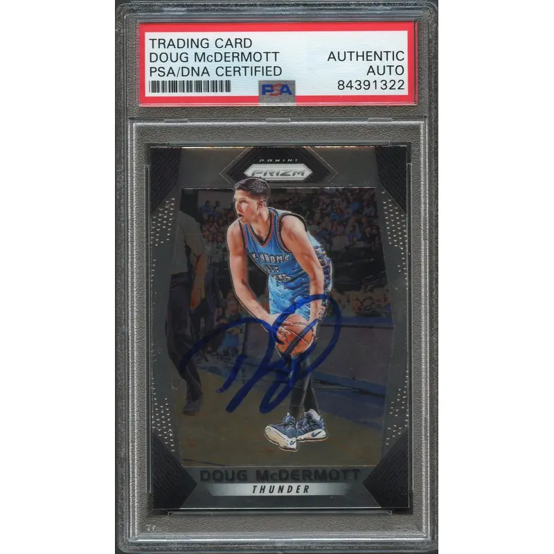 2017-18 Panini Prizm #265 Doug McDermott Signed Card AUTO PSA Slabbed Thunder